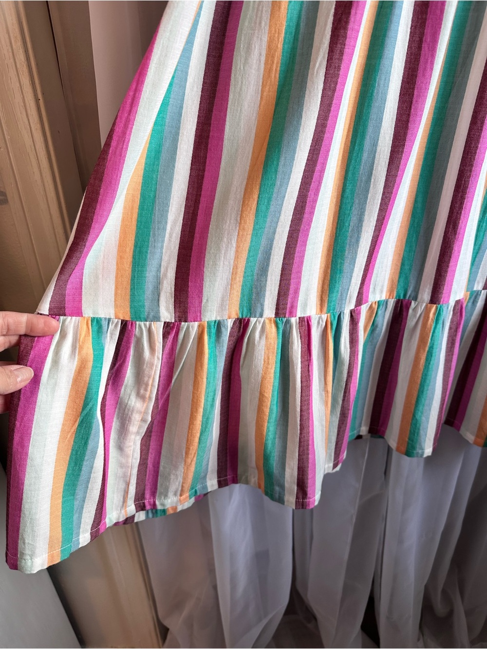 Ava & Viv Cotton Striped colorful Smocked Sundress with Pockets size 4X - Picture 5 of 10